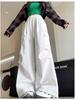 Women's High-Waist Apricot Cargo Pants - Petite Wide-Leg, Spring/Autumn, Casual American Sports Style.