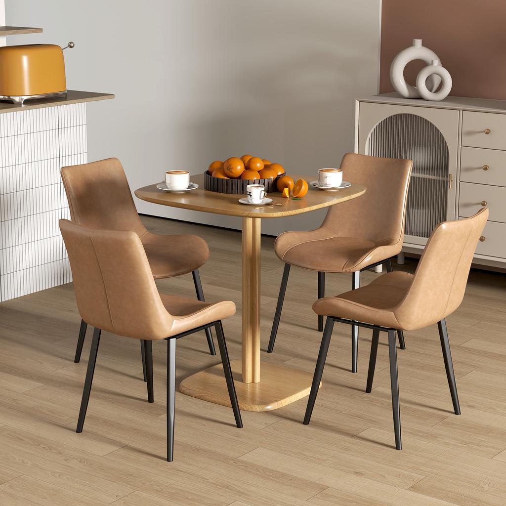 Dining Table, 70 X 70 Cm Kitchen Table for 4 People Made of Rubberwood for Kitchen, Dining Room, Natural