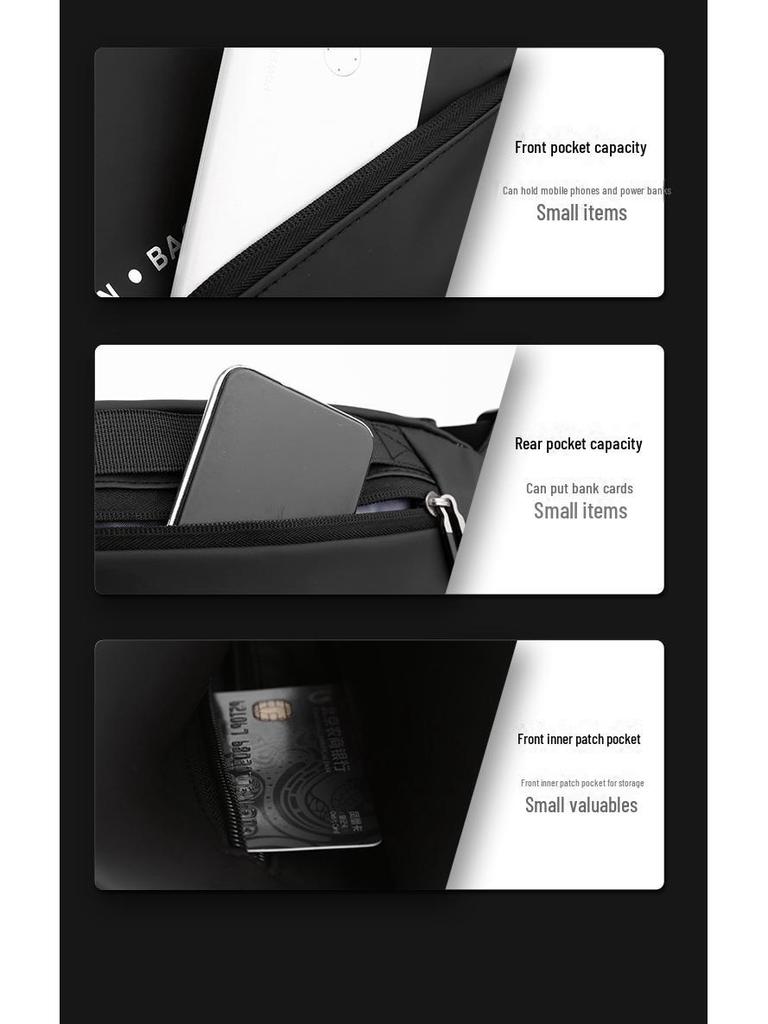 Leder Herren Crossbody Brusttasche im Hongkong-Stil