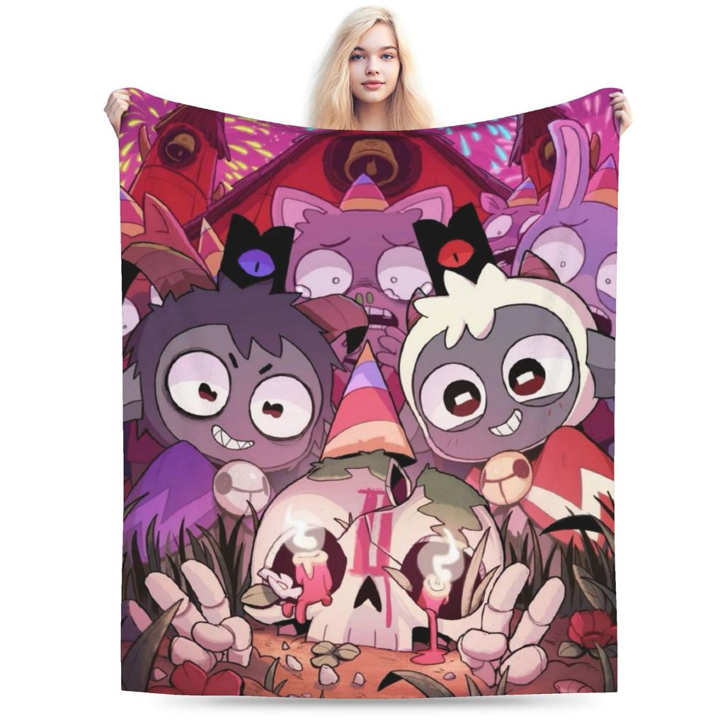 Cozy Cult Of The Lamb game Blanket Merch Home Decorative Blanket Throw Super Soft Velvet for Office