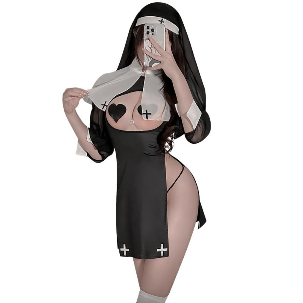 Xianyi Erotic Underwear Nun Uniform Temptation Halloween Passion Small Chest Big Suit Qqny Blood Drops 654