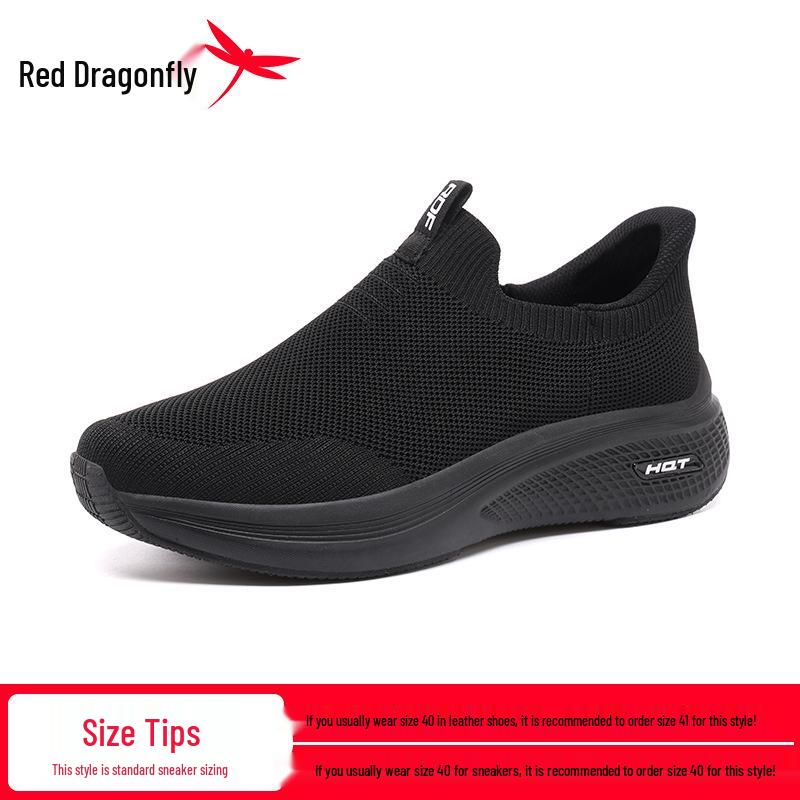 Red Dragonfly Men s Breathable Mesh Slip-On Casual Sneakers for Summer Size 39