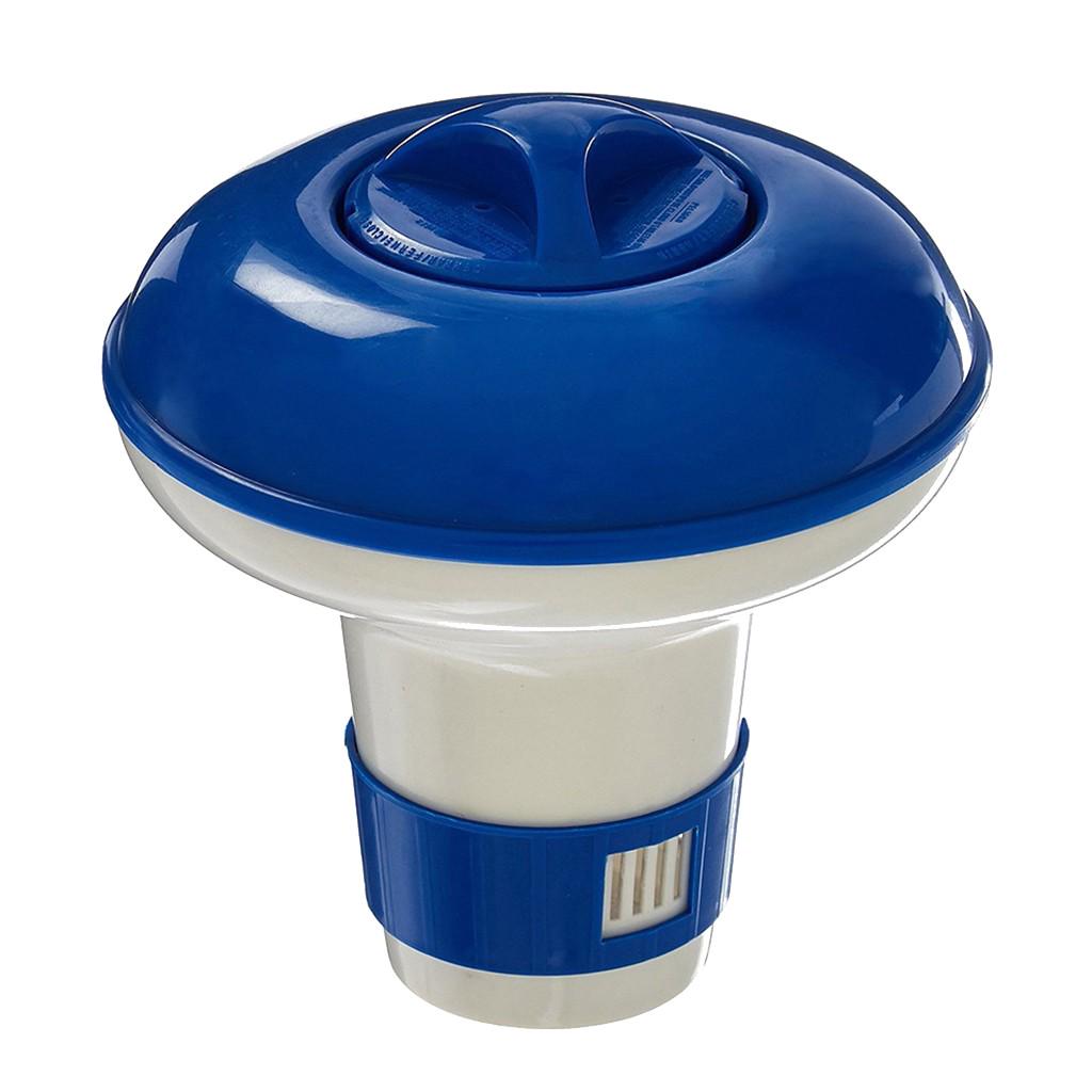 4PC Deluxe Large Blue and White Floating Swimming Pool Dispenser 5 Inch