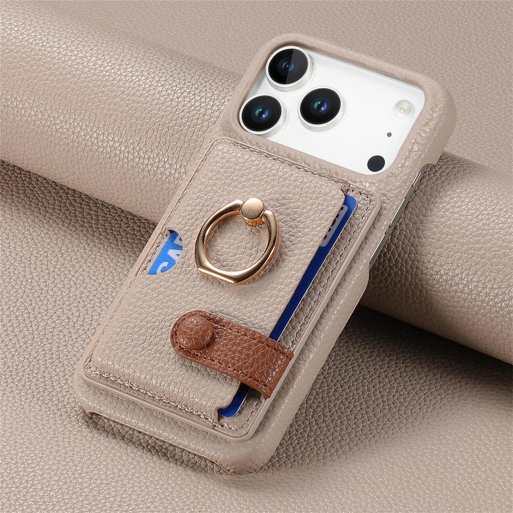 Ring Holder Cards Solt Wallet Phone Case for IPhone Air 16E 17 16 15 14 13 12 11 Pro Max Protective Leather Shockproof Cover