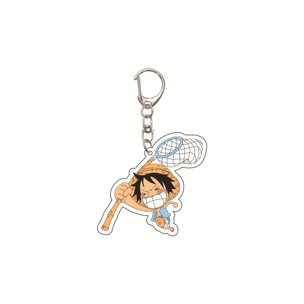Anime One Piece keychain/clip with Chopper and Zoro Acrylic Keychain, Cartoon Acrylic Keychain Gift, Luffy Bag Keychain