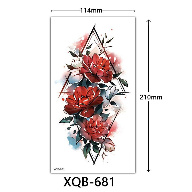 

Small Full Arm Tattoo Sticker, Flower Letters, Plain Flower Tattoo Sticker Tattoo 114*210mm