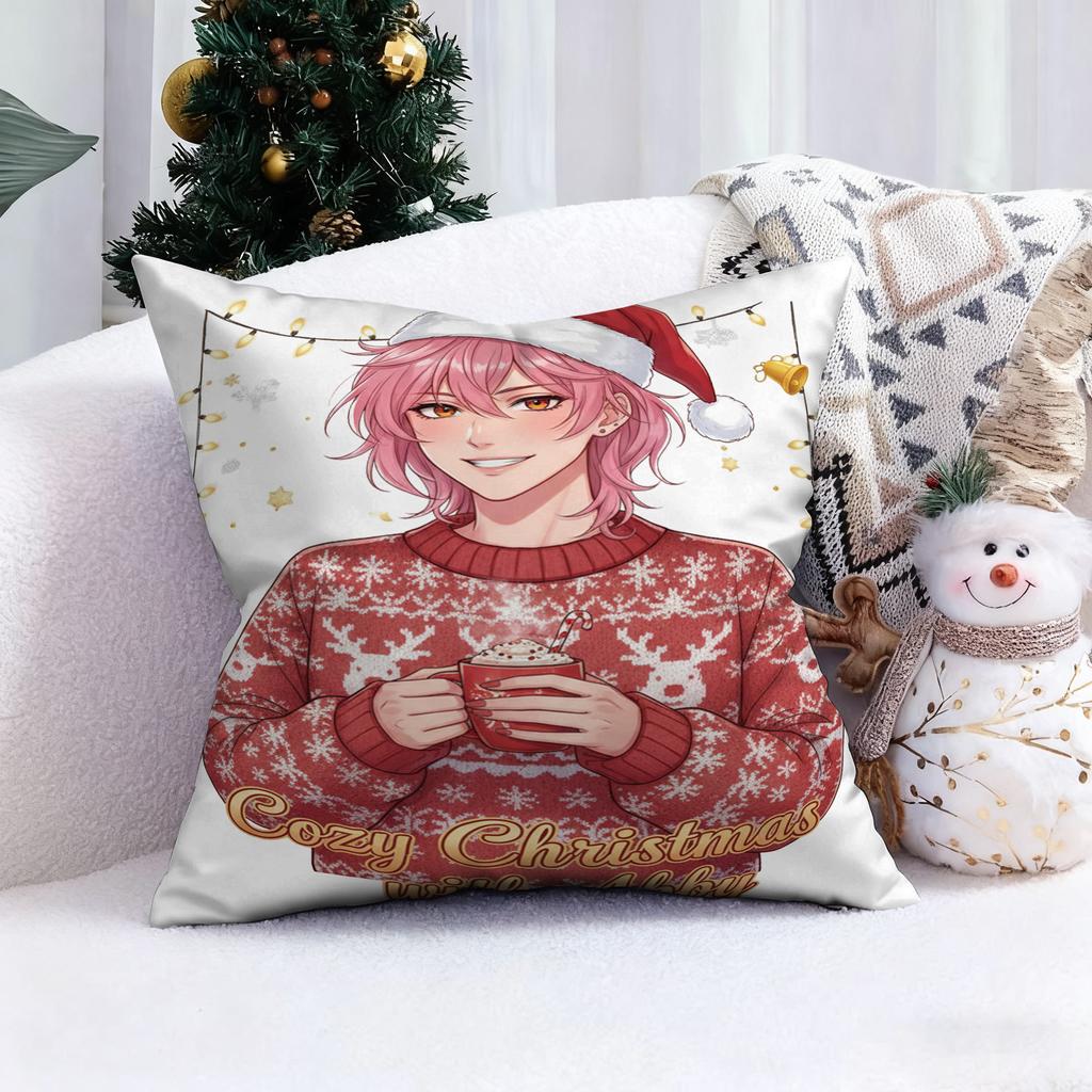 KPop Demon Hunters Christmas is cute and fun!Three girls and cute cats in the same frame pillowcase fashion home decoration