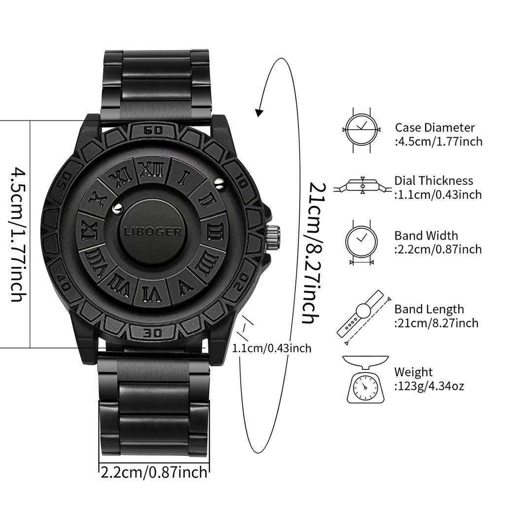 Luxus Herren Business Uhren Mode Magnetische Schwebung Römisches Zifferblatt Herren Quarz Uhr Reloj Hombre(Ohne Box)