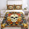 Skull Floral Tapestry Print 3Pcs Bedding Setduvet Cover With 2 Bedropillowcase Home Birthday Gift