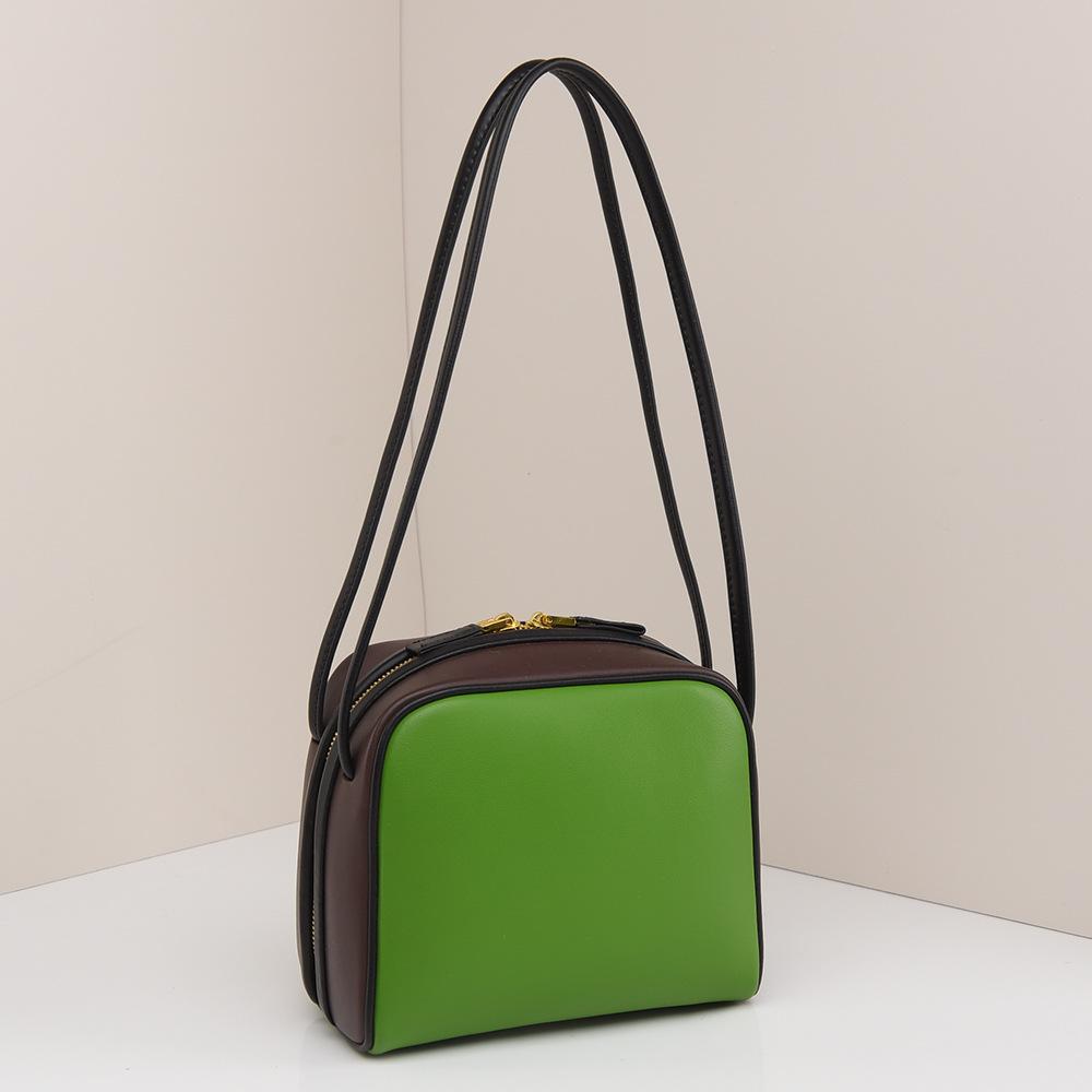 Single Shoulder Bag, Women's Tofu Bag, High-end Sense, Contrasting Color, Fashionable Bag, Women's Simple Commuting Armpit Bag