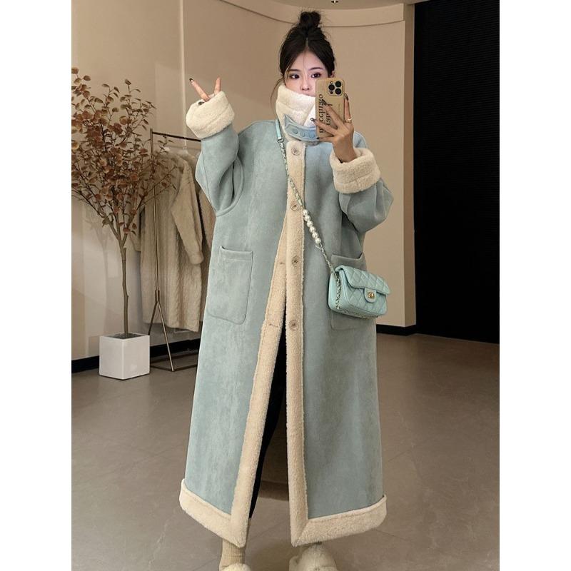 Double-sided Suede Lamb Wool Coat Women's Winter Thickened Fur Integrated Medium and Long Imitation Fur Coat Fashion