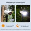 Ground Spike Solar Motion Sensor Light, 360° Rotating Outdoor Garden Light, 3 Modes Security Light with Dummy Camera & USB Dual