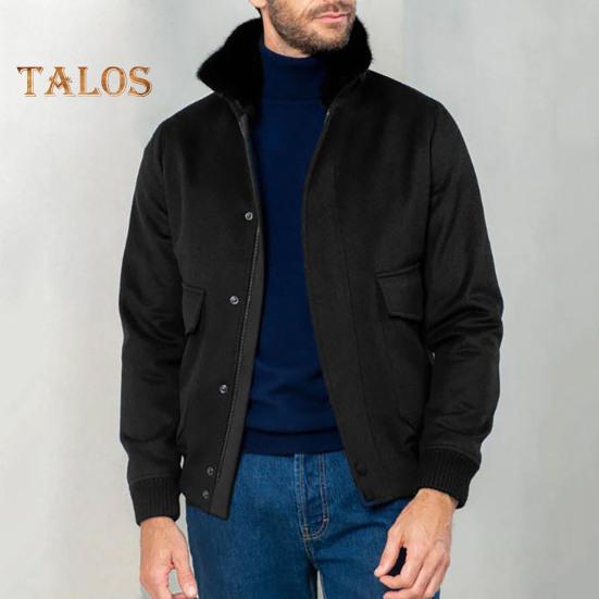 Осенне-зимняя мужская куртка с плюшевой строчкой — фото 4