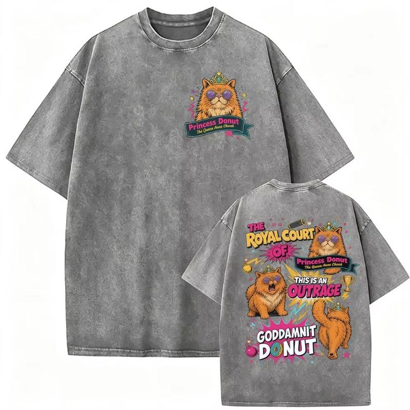 Gewaschenes T-Shirt Dungeon Crawler Carl Spiel Fans T-Shirts Herren Damen Kurzarm Tees