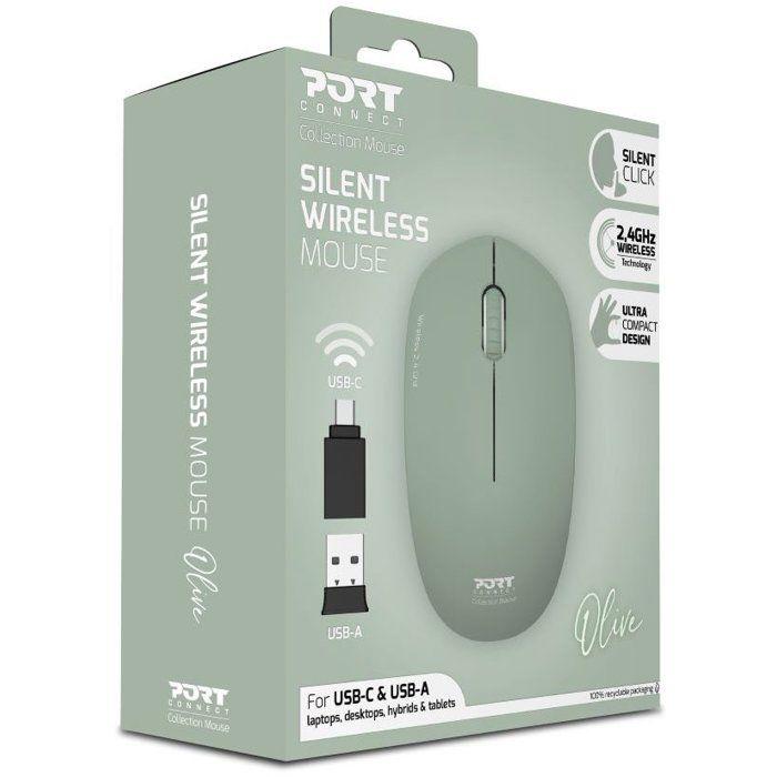 Souris sans fil - PORT Designs - 900543 Collection II - 2.4 GHz - Olive Vert