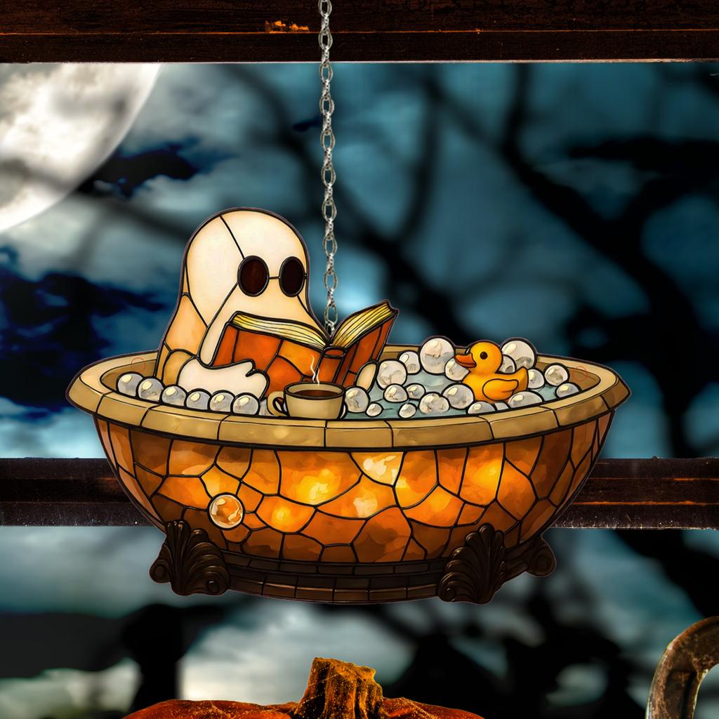 Gotický Duch Lapač Slunce Akrylová Závěsná Ozdoba na Okno Barevný Projektor Stínů Halloweenská Dekorace Strašidelného Domu Rekvizita Ideální Dárek