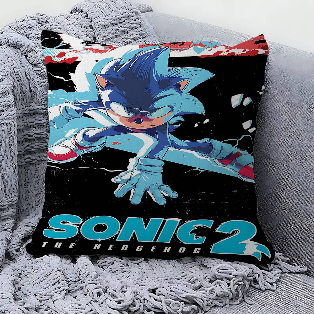 Anime Game S-SonicS Personalized Pillow Cover Kids Bedroom Wild Party Decor Pillowcase Kid Birthday Shower Gift