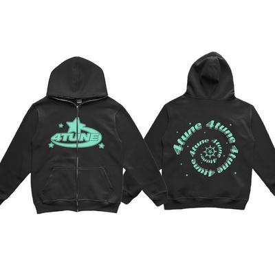 Heren Y2K Retro Hoodie met Rits en Volledig Afsluitbare Rits Losse Pasvorm Streetwear Sweatshirt Casual Kleding