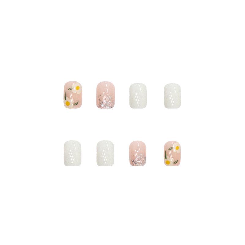 Artificial Nails Fresh Camellia Wearable Manicure Cute Girly Wearable Manicure Nail Patch