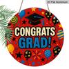 2D Flat 1pc, 8x8 in, Happy Graduation Aluminum metal sign Decorative Signs&Plaques, flower wreath center, door decoration, wall decoration, suitable