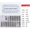 1000 шт. винты для очков из нержавеющей стали, комплект для ремонта винтов для солнцезащитных очков, маленькие крошечные винты, гайки, шайбы в ассортименте, для очков, часов