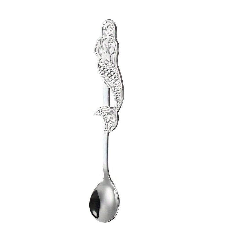 304 Stainless Steel Mermaid Cartoon Coffee & Dessert Spoon