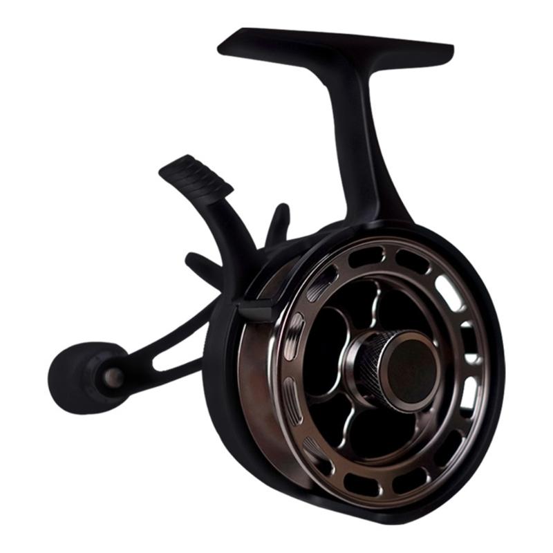 Angelausrüstung Inline Eisangelrolle mit Metallspule und 3+1 Kugellagern Inline Freilauf Eisangelrolle mit großer Spule