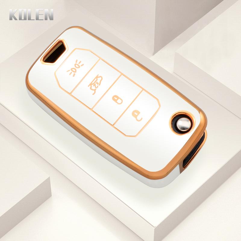 TPU Car Flip Key Case Cover Shell Fob For Jeep Renegade Compass 2016 2019 4 Buttons Folding Keyless Protector Bag Accessories