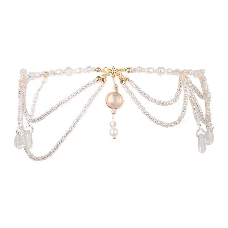 Frunte Dance Sprâncene Pandantiv Coiffă stil antic Acoperă Fața Perdele Lanț pentru frunte Picătură de apă Ornament pentru păr Colier cu lanț pentru cap