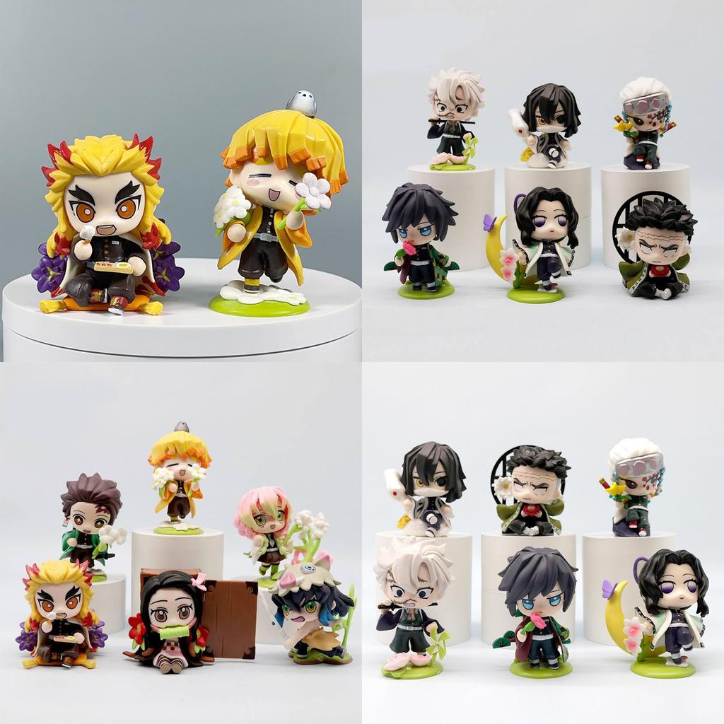 Cute And Colorful Demon Slayer Figures With Tanjiro Nezuko Zenitsu In Pvc Material