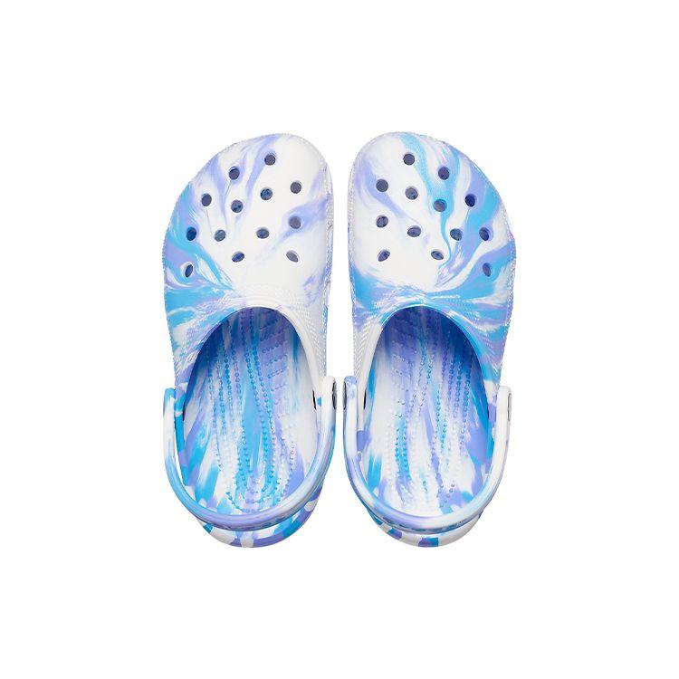 Crocs Classic Clog EVA Marble Pattern Unisex Footwear White Oxygen-Blue 206867-1FK
