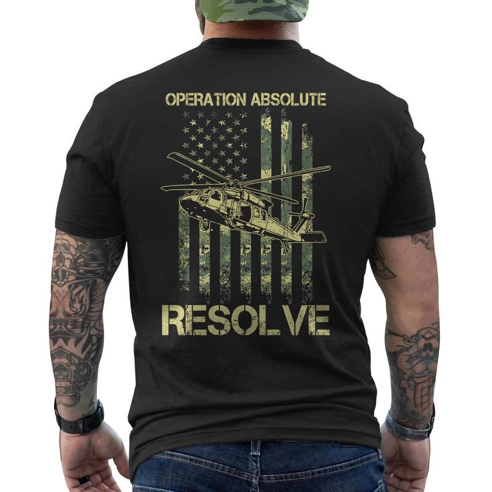 Operation Absolute Resolve American Bravery American Flag ON BACK T-Shirt S