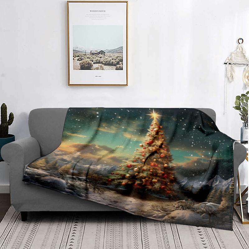 Home Decoration Plush Throw Sofa Blanket Bedspread Bed Fluffy Soft Blankets Decor Plaid Modern Halloween Merry Christmas Winter