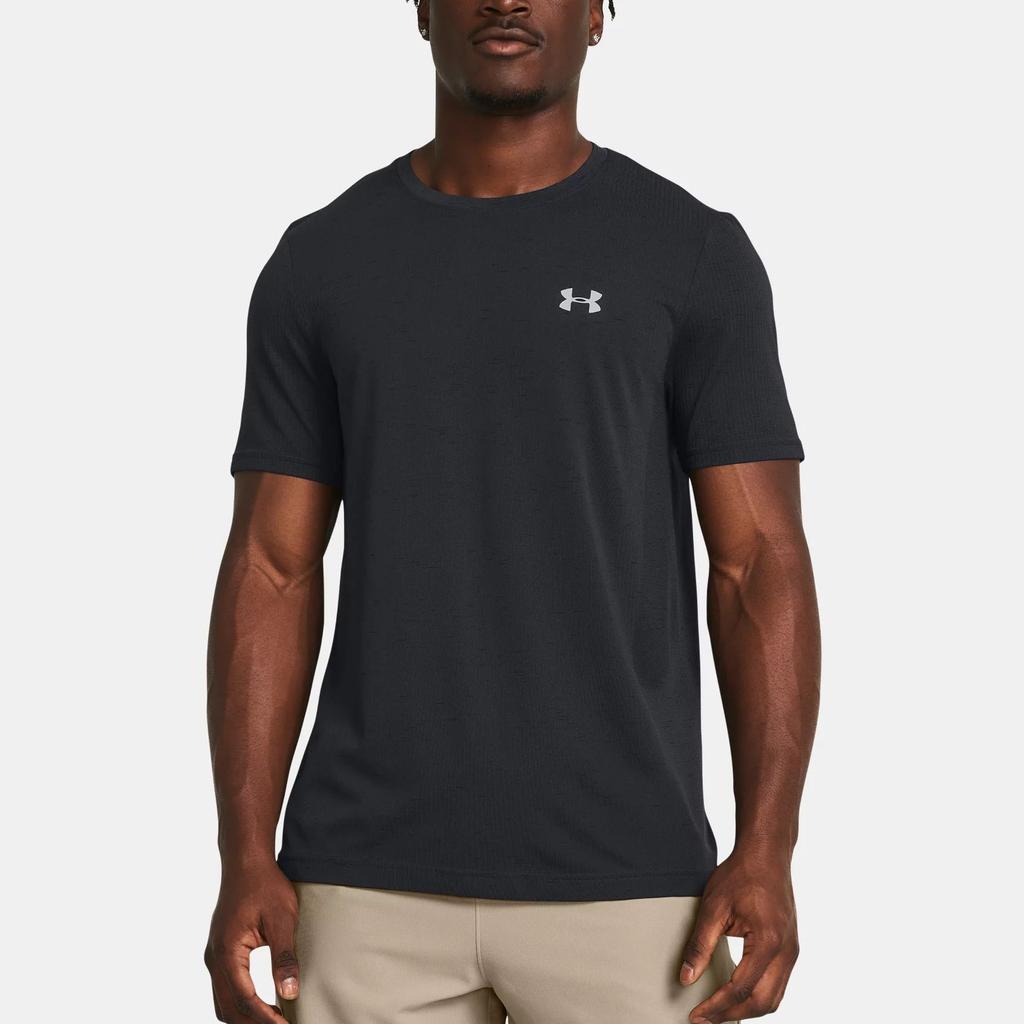 Under Armour UA Vanish Logo Print Crew Neck Short Sleeve T-Shirt Men Tops Black 1382801-001