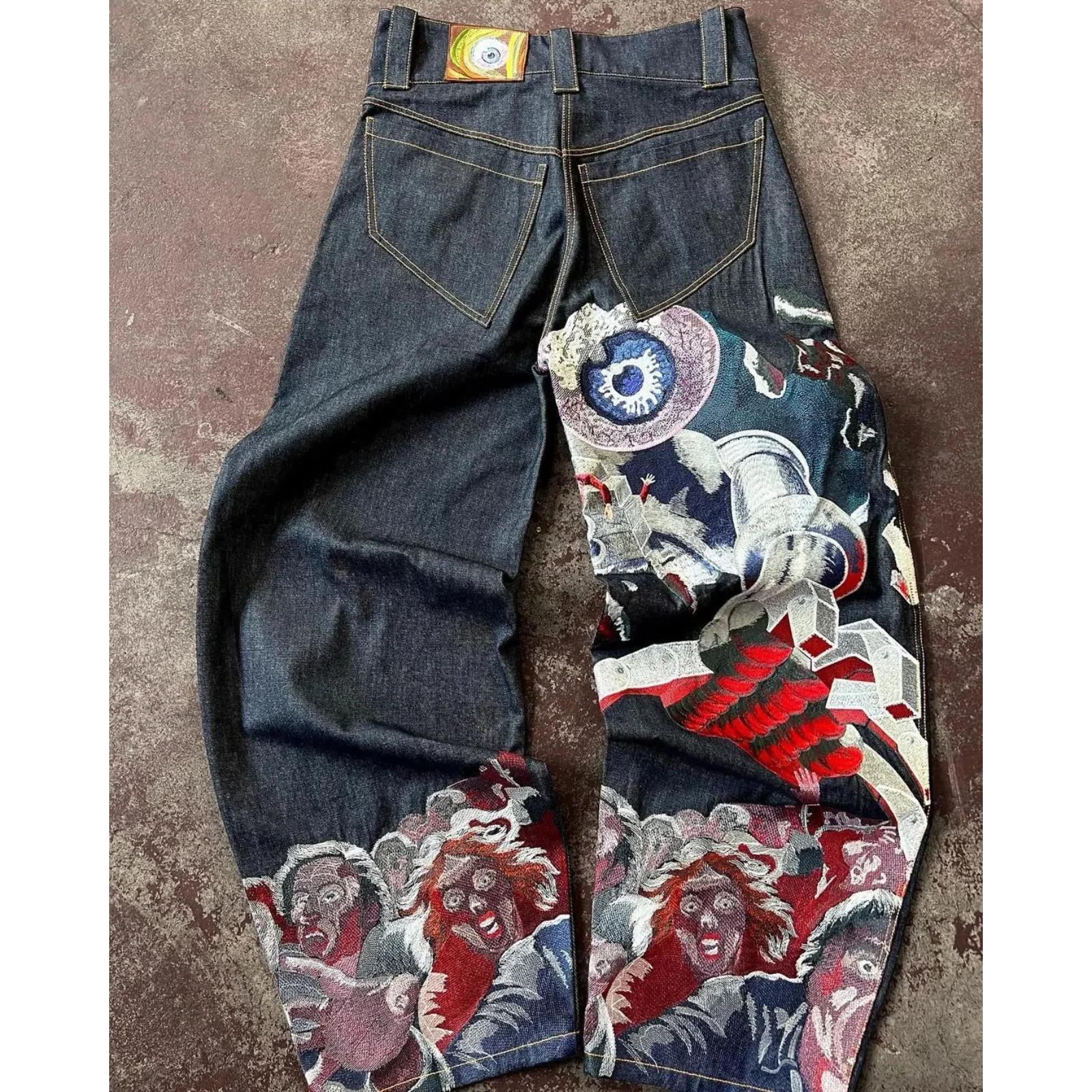 Streetwear Džinsi Y2K Harajuku Gothic Retro