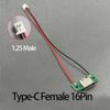 1/2/5PCS Typec Female 16pin Connector with1.25/2.0/2.54 Wire USB Male Plug Electric Terminals Welding DIY Charge Cable PCB Board