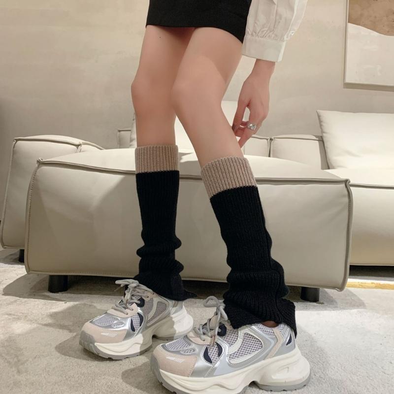 Womens Lolitas Knit Long Socks Flared Leg Warmers Harajuku Booties Socks Winter Warm Ankle Heap Socks