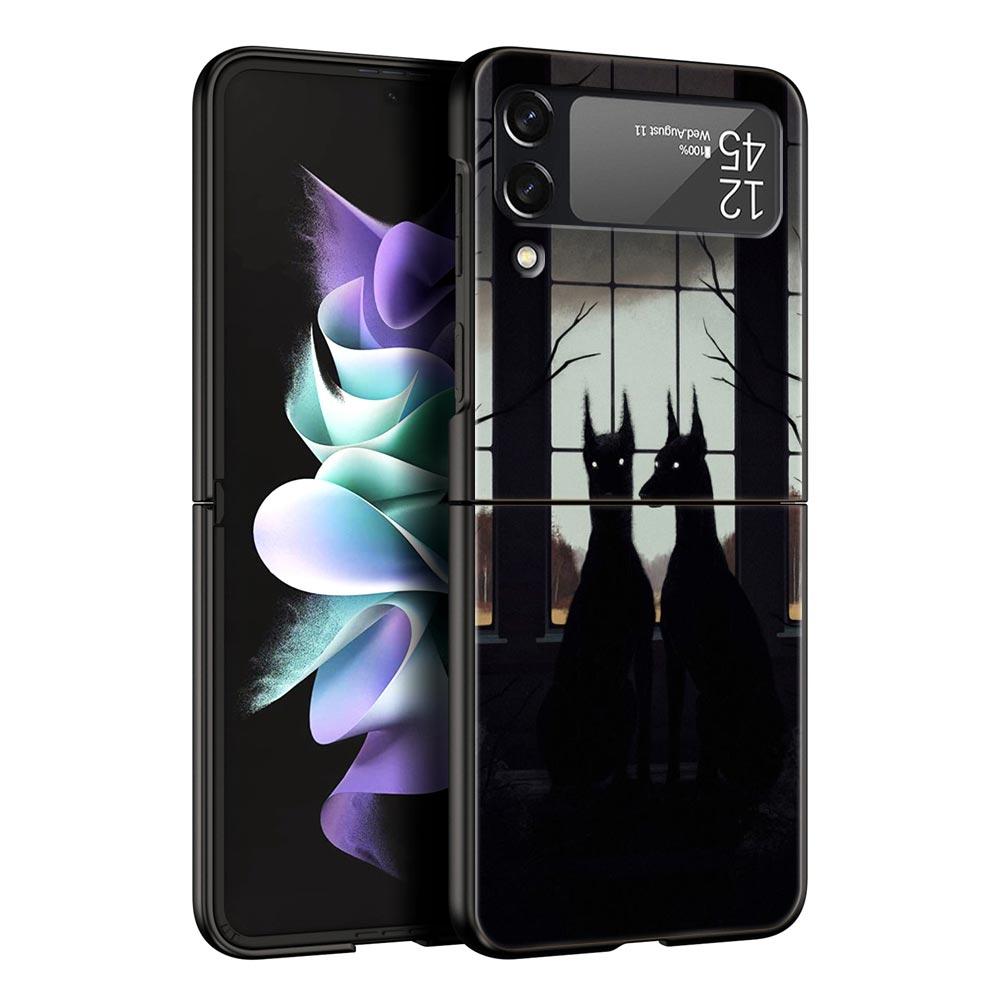Doberman Dog Hard PC Phone Case For Samsung Galaxy Z Flip 7 6 5 4 Black Cover For Galaxy Z Flip 3 Foldable Fundas Shell Capa Bag