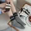 Female Autumn Winter Letter Cloth Label Sweet Fungus Lace Bubble Mouth Tube Stack Socks