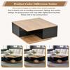 70 x 70 x 31.5cm Coffee Table with 3 Drawers, High-Gloss, Sofa/Side Table, Suitable for Small Rooms, Black + Original Wood Color