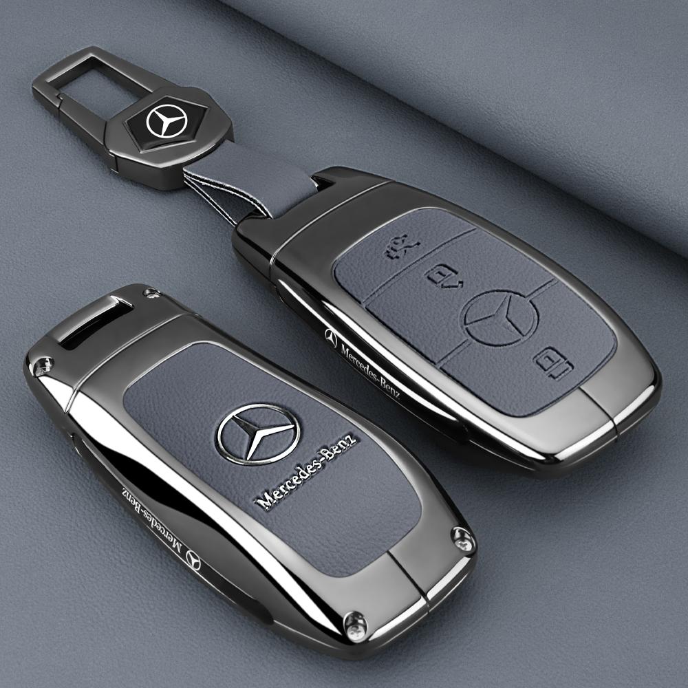 ZJH5   Leather Smart Remote Key Protector Car Key Case Cover For Mercedes Benz A C E S GLC GLE GLB W204 W205 W206 W212 W213 W221 W223