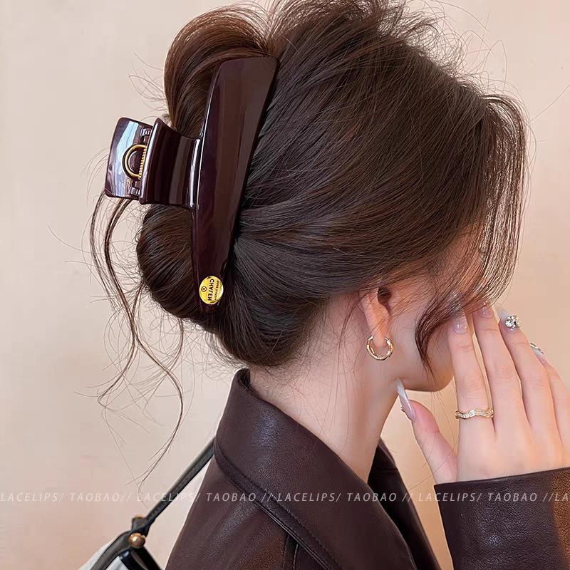 Elegant Large Hair Claw Clip for Thick Hair - High-End Korean Updo Shark Clip