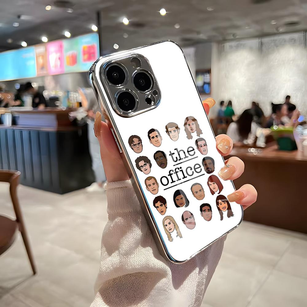 The Offices TV Phone Case For IPhone 17 Pro Max 15 Pro 16 14 Plus 12 13 Mini 11 Pro Shockproof Electroplated Glass Cover