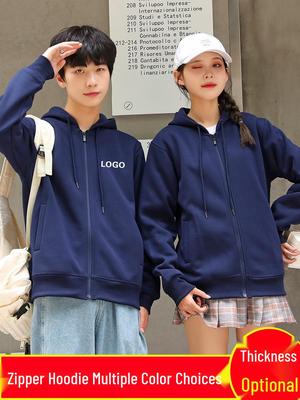 Custom Embroidered Student Union Zipper Hoodie with Velvet Lining for Autumn/Winter