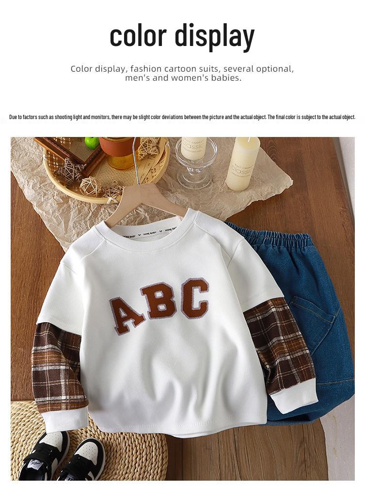 Trendy Patchwork Hoodie for Boys - Sporty Korean Style, Spring/Autumn Wear