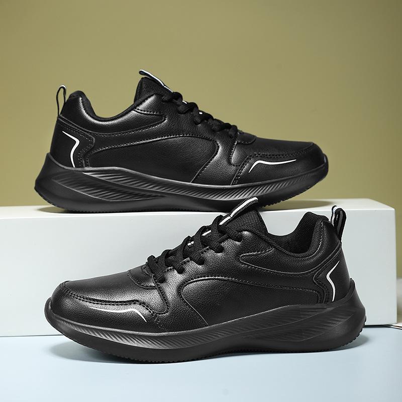 Spring New Running Shoes Female Students Women's Shoes Leather Surface Breathable Lightweight Soft Sole Shock Absorption Comfortable Sports Shoes