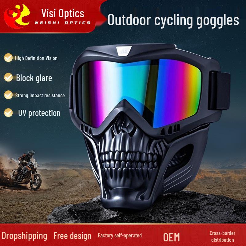 Integrated Motorcycle & Cycling Windproof Goggles with Harley Mask