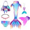 Mädchen Schwanzflosse Meerjungfrau Kostüm Kleid Cosplay Weihnachten Geburtstag Geschenk Badeanzug Kann Monoflosse Finne Hinzufügen Halloween Kostüm