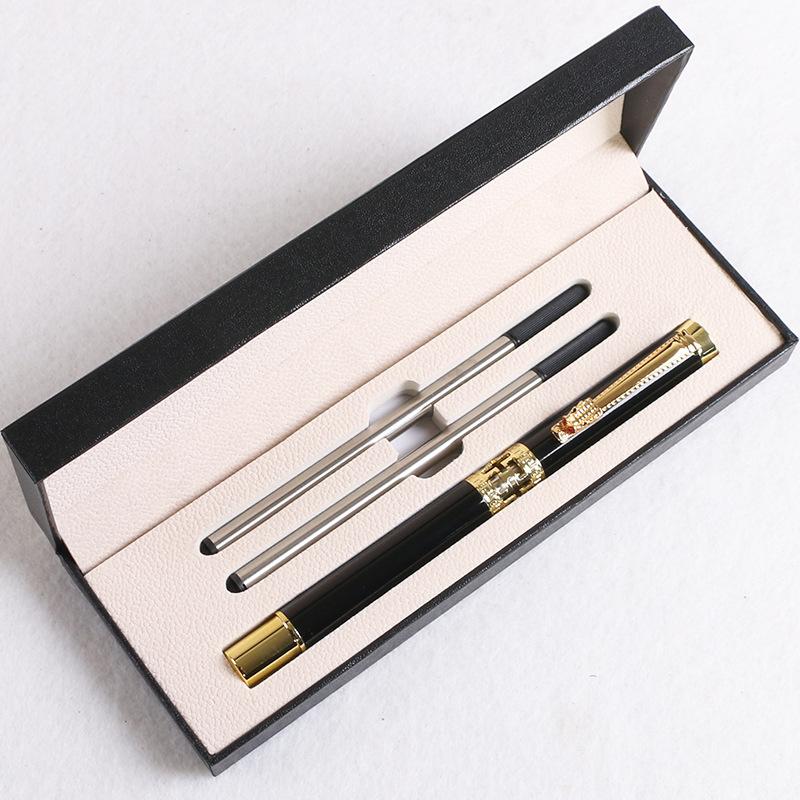 Signature Pen Red Metal Creative Hollow Black Business Fountain Pen Blue Orb Pen Gift Box Set Can Be Ordered.