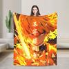 Zenitsu Anime Blankets Velvet All Season Kimetsu No Yaiba Multi-function Super Warm Throw Blankets for Home Couch Bedding Throws